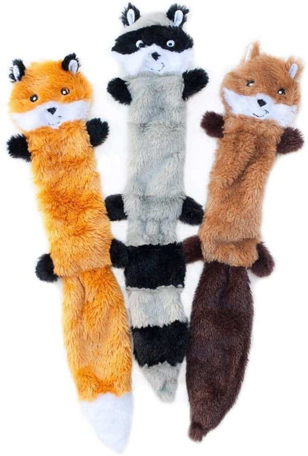 No Stuffing Squeaky Plush Dog Toy Set Image